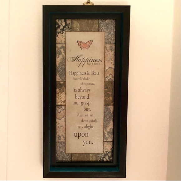 Y2K happiness is like a butterfly Nathaniel Hawthorne framed quote - Picture 3 of 7